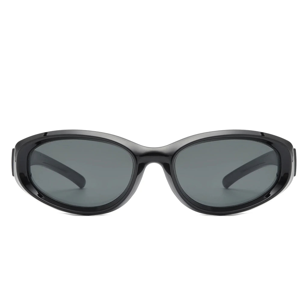 Nudge - Rectangle Retro Chic Oval Fashion Sunglasses