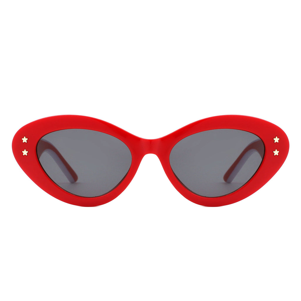 Elandor - Cat Eye Oval Star Designed Sunglasses
